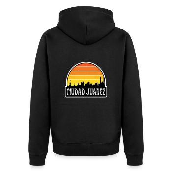 Ciudad Juarez Mexique Flag Skyline Souvenir de voyage - Veste à capuche bio Premium Unisexe - noir - Dos - Nico (187cm)
