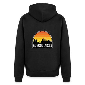 Buenos Aires Argentine Flag Skyline Travel Souveni - Veste à capuche bio Premium Unisexe - noir - Dos - Nico (187cm)