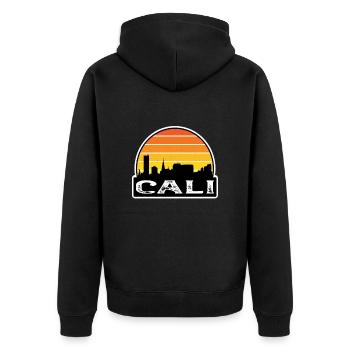 Cali Colombia Flag Skyline Travel Souvenir - Unisex Premium Organic Zip Hoodie - black - Back - Nico (187cm)