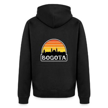Bogota Colombia Flag Skyline Travel Souvenir - Unisex Premium Organic Zip Hoodie - black - Back - Nico (187cm)
