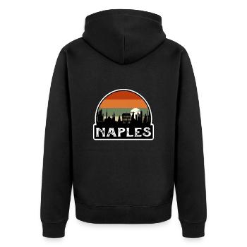 Naples Italy Flag Skyline Travel Souvenir - Unisex Premium Organic Zip Hoodie - black - Back - Nico (187cm)