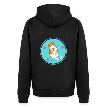 Nettes spielendes Kätzchen - Unisex Premium Bio Zip Hoodie - Schwarz - Hinten - Nico (187cm)