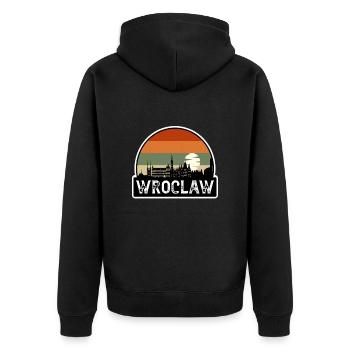 Wroclaw Poland Flag Skyline Travel Souvenir - Unisex Premium Organic Zip Hoodie - black - Back - Nico (187cm)