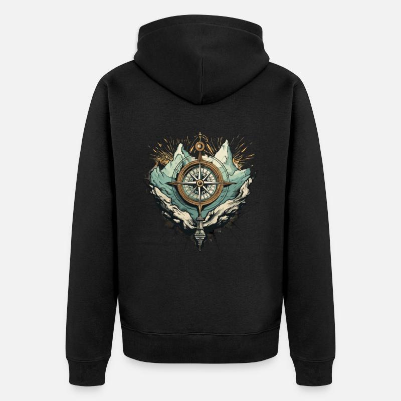 Rochers des monts Compass - Veste à capuche bio Premium Unisexe - noir