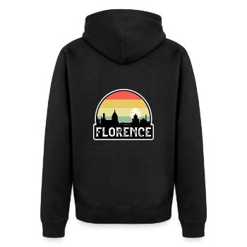 Florenz Italien Flagge Skyline Reisesouvenir - Unisex Premium Bio Zip Hoodie - Schwarz - Hinten - Nico (187cm)