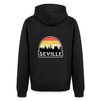 Séville Espagne Flag Skyline Souvenir de voyage - Veste à capuche bio Premium Unisexe - noir - Dos - Nico (187cm)
