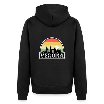Vérone Italie Flag Skyline Souvenir de voyage - Veste à capuche bio Premium Unisexe - noir - Dos - Nico (187cm)