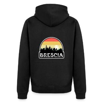Brescia Italie Flag Skyline Souvenir de voyage - Veste à capuche bio Premium Unisexe - noir - Dos - Nico (187cm)