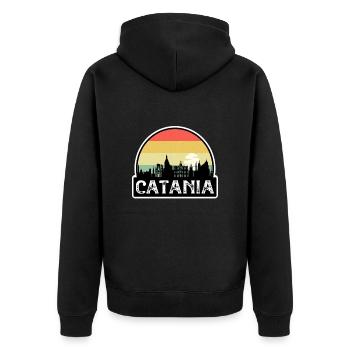Catane Italie Flag Skyline Souvenir de voyage - Veste à capuche bio Premium Unisexe - noir - Dos - Nico (187cm)
