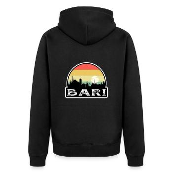 Bari Italie Flag Skyline Souvenir de voyage - Veste à capuche bio Premium Unisexe - noir - Dos - Nico (187cm)