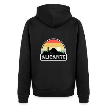 Alicante Espagne Flag Skyline Souvenir de voyage - Veste à capuche bio Premium Unisexe - noir - Dos - Nico (187cm)