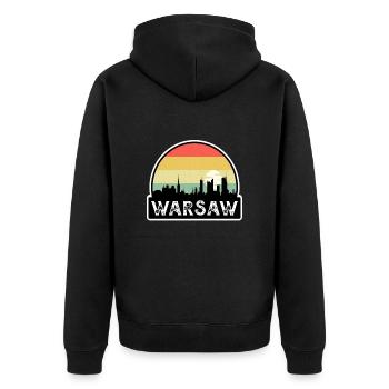 Varsovie Pologne Flag Skyline Souvenir de voyage - Veste à capuche bio Premium Unisexe - noir - Dos - Nico (187cm)