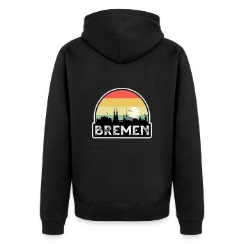 Souvenir de voyage de Brême Allemagne Flag Skyline - Veste à capuche bio Premium Unisexe - noir - Dos - Nico (187cm)