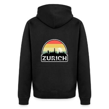 Zurich Suisse Flag Skyline Souvenir de voyage - Veste à capuche bio Premium Unisexe - noir - Dos - Nico (187cm)