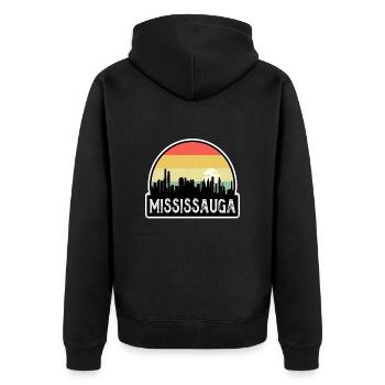 Mississauga Canada Flag Skyline Souvenir de voyage - Veste à capuche bio Premium Unisexe - noir - Dos - Nico (187cm)