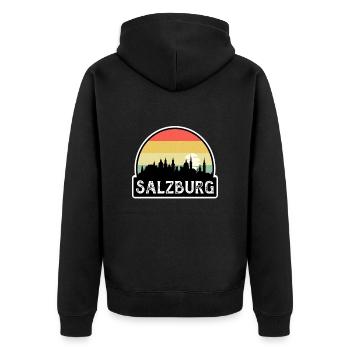 Salzbourg Autriche Flag Skyline Souvenir de voyage - Veste à capuche bio Premium Unisexe - noir - Dos - Nico (187cm)