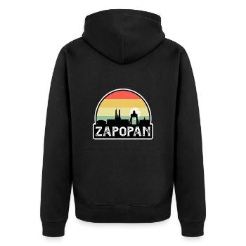 Zapopan Mexique Flag Skyline Souvenir de voyage - Veste à capuche bio Premium Unisexe - noir - Dos - Nico (187cm)