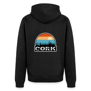Cork Irlande Flag Skyline Souvenir de voyage - Veste à capuche bio Premium Unisexe - noir - Dos - Nico (187cm)