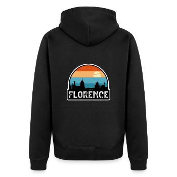 Florenz Italien Flagge Skyline Reisesouvenir - Unisex Premium Bio Zip Hoodie - Schwarz - Hinten - Nico (187cm)