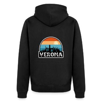 Vérone Italie Flag Skyline Souvenir de voyage - Veste à capuche bio Premium Unisexe - noir - Dos - Nico (187cm)