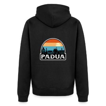 Padua Italien Flagge Skyline Reisesouvenir - Unisex Premium Bio Zip Hoodie - Schwarz - Hinten - Nico (187cm)