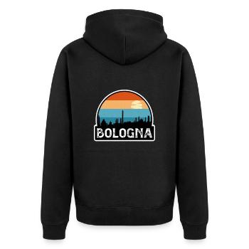 Bologne Italie Flag Skyline Souvenir de voyage - Veste à capuche bio Premium Unisexe - noir - Dos - Nico (187cm)