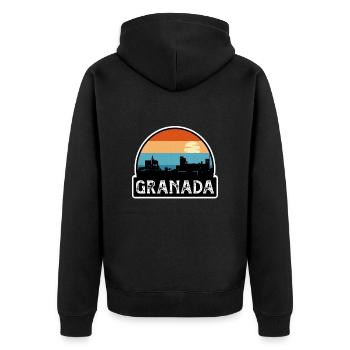 Grenade Espagne Flag Skyline Voyage Souvenir - Veste à capuche bio Premium Unisexe - noir - Dos - Nico (187cm)
