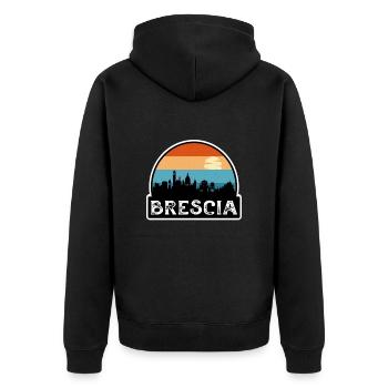 Brescia Italie Flag Skyline Souvenir de voyage - Veste à capuche bio Premium Unisexe - noir - Dos - Nico (187cm)