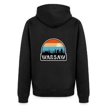 Varsovie Pologne Flag Skyline Souvenir de voyage - Veste à capuche bio Premium Unisexe - noir - Dos - Nico (187cm)