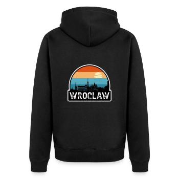 Wroclaw Pologne Flag Skyline Souvenir de voyage - Veste à capuche bio Premium Unisexe - noir - Dos - Nico (187cm)