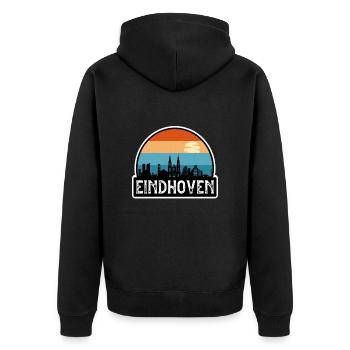 Eindhoven Netherlands Flag Skyline Travel Souvenir - Unisex Premium Organic Zip Hoodie - black - Back - Nico (187cm)