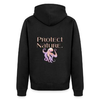 Protéger la nature Protège notre nature, Octopus - Veste à capuche bio Premium Unisexe - noir - Dos - Nico (187cm)