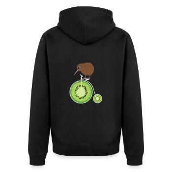 Kiwi Bird Two Wheeler Kiwi Fruit New Zealand Shirt - Veste à capuche bio Premium Unisexe - noir - Dos - Nico (187cm)