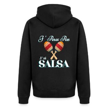 je peux pas j'ai salsa - Veste à capuche bio Premium Unisexe - noir - Dos - Nico (187cm)