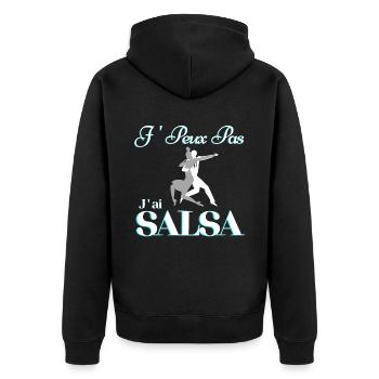 je peux pas j'ai salsa - Veste à capuche bio Premium Unisexe - noir - Dos - Nico (187cm)