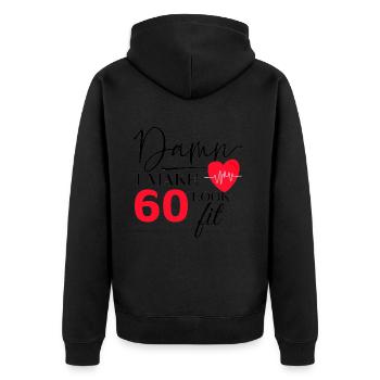 60 Birthday - Drôle de fitness Anniversaire Dire - Veste à capuche bio Premium Unisexe - noir - Dos - Nico (187cm)