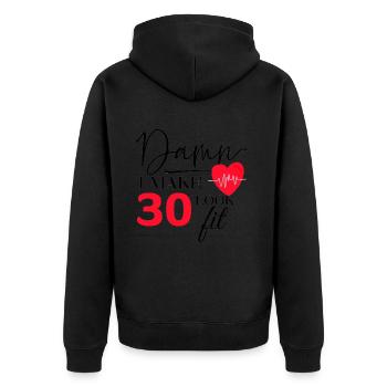30 Anniversaire - Drôle de Fitness Anniversaire Dicton - Veste à capuche bio Premium Unisexe - noir - Dos - Nico (187cm)