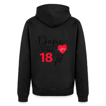 18 Anniversaire - Drôle de fitness Anniversaire Dire - Veste à capuche bio Premium Unisexe - noir - Dos - Nico (187cm)