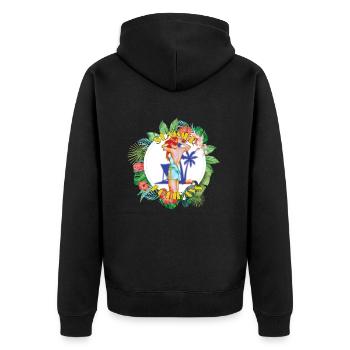 Grandes vacances - Veste à capuche bio Premium Unisexe - noir - Dos - Nico (187cm)