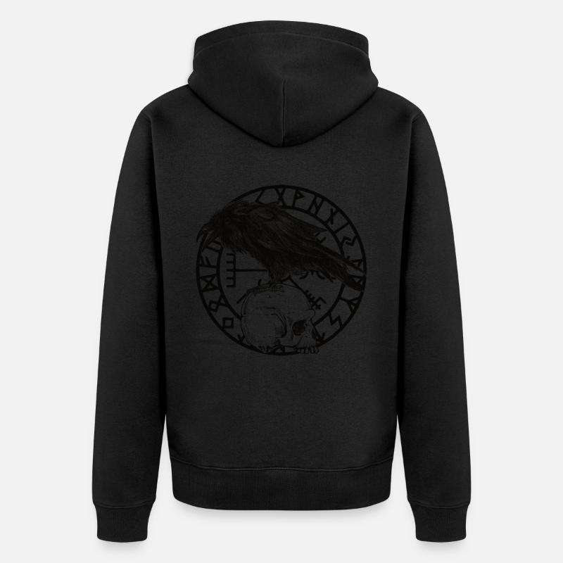Skull Vegvisir - Unisex Premium Bio Zip Hoodie - Schwarz