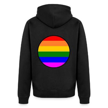 Lgbt - Unisex Premium Bio Zip Hoodie - Schwarz - Hinten - Nico (187cm)