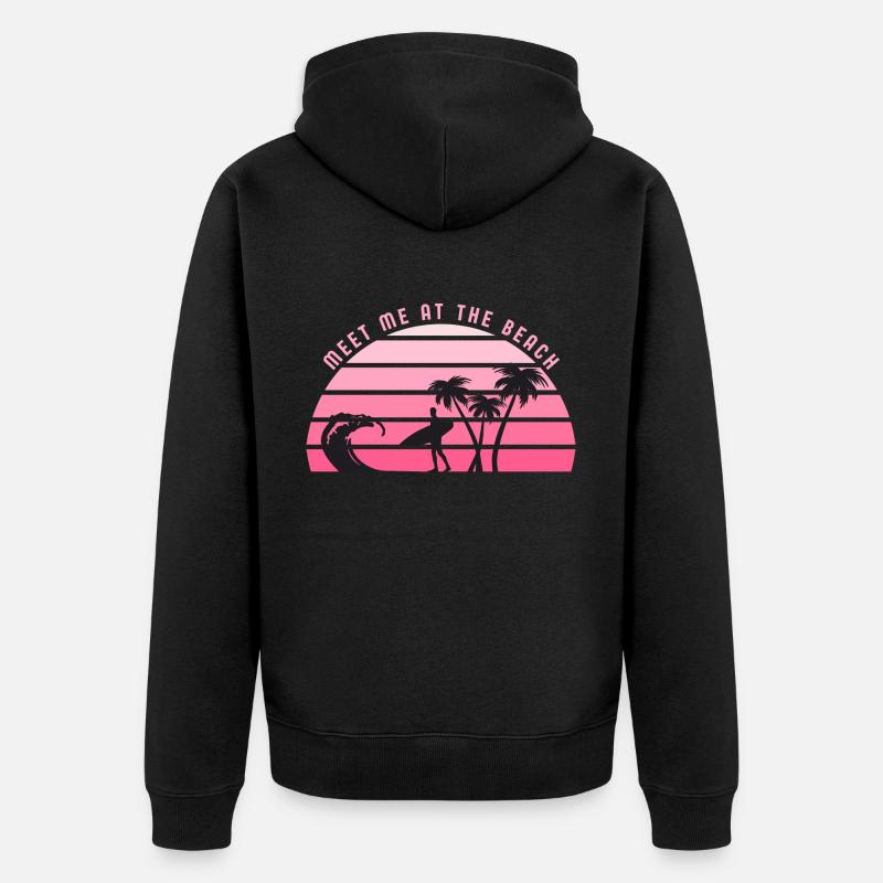 Rencontrez-moi à la plage - Veste à capuche bio Premium Unisexe - noir