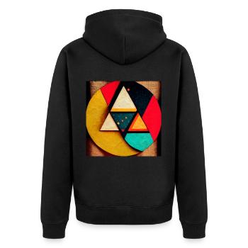 comic pop art - Unisex Premium Organic Zip Hoodie - black - Back - Nico (187cm)