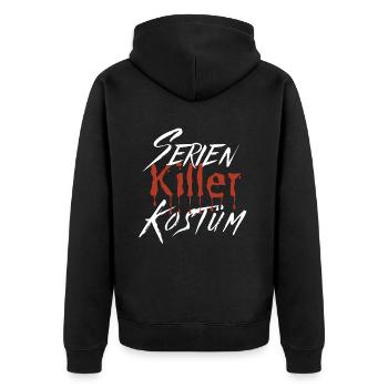 Serien Killer Kostüm Horror Halloween Grusel Fun - Unisex Premium Bio Zip Hoodie - Schwarz - Hinten - Nico (187cm)