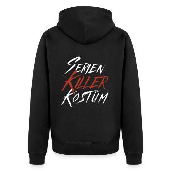 Serien Killer Kostüm Horror Halloween Grusel Fun - Unisex Premium Bio Zip Hoodie - Schwarz - Hinten - Nico (187cm)