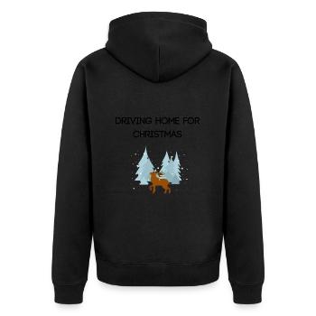 Christmas - Unisex Premium Bio Zip Hoodie - Schwarz - Hinten - Nico (187cm)