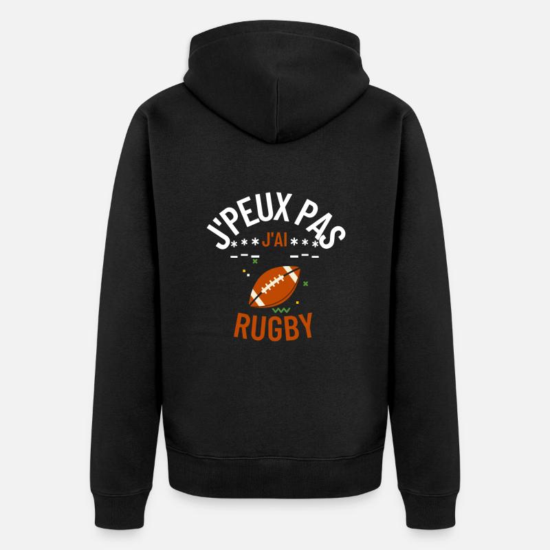 J'peux pas j'ai rugby - Veste à capuche bio Premium Unisexe - noir