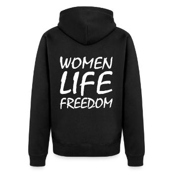 Women life freedom - Veste à capuche bio Premium Unisexe - noir - Dos - Nico (187cm)