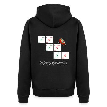 Merry chemical Christmas (weiße Schrift) - Unisex Premium Bio Zip Hoodie - Schwarz - Hinten - Nico (187cm)
