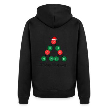 Merry chemical Christmas (schwarze Schrift) - Unisex Premium Bio Zip Hoodie - Schwarz - Hinten - Nico (187cm)